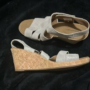 Silver wedge sandals